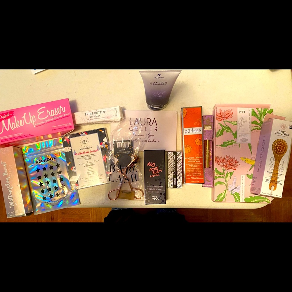 Assortment of make up and beauty products